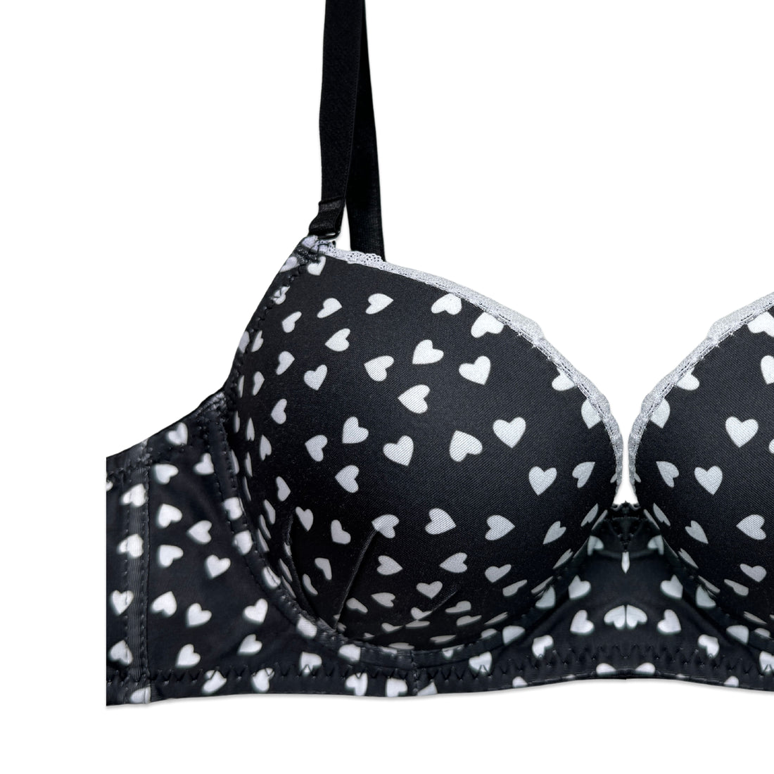 Padded Bra Set -  Noir Heart