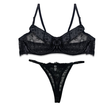 Bra Set - Noir Fleur
